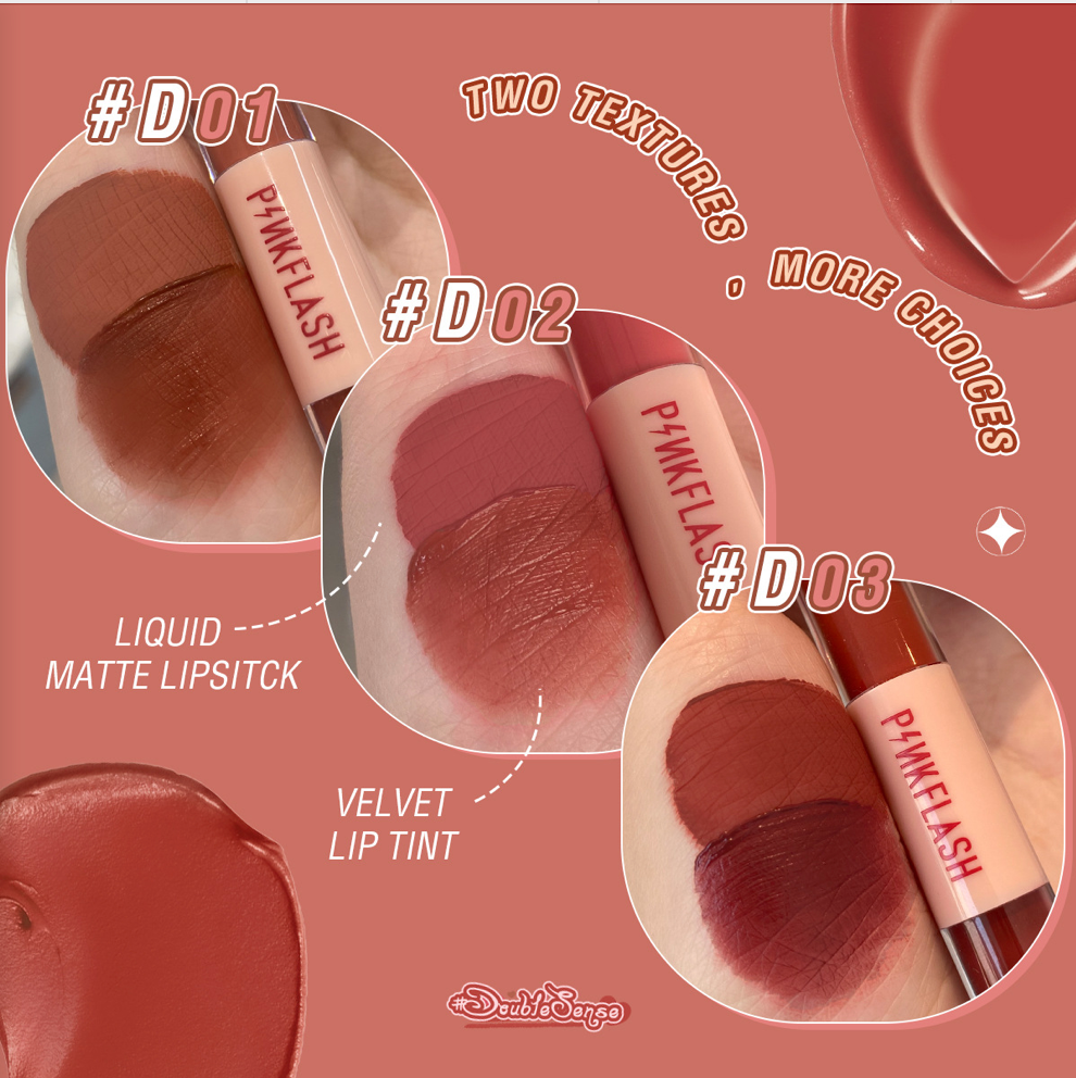 PINKFLASH - 2 in 1 Misty Velvet Lip Tint - 14 Colors