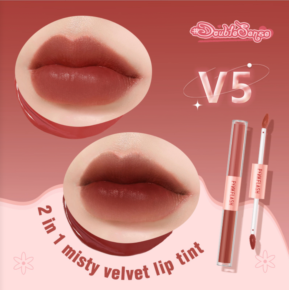 PINKFLASH - 2 in 1 Misty Velvet Lip Tint - 14 Colors