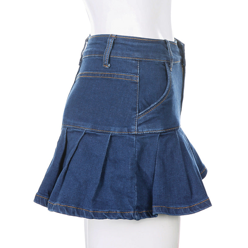 Denim A-Line Mini Skirt