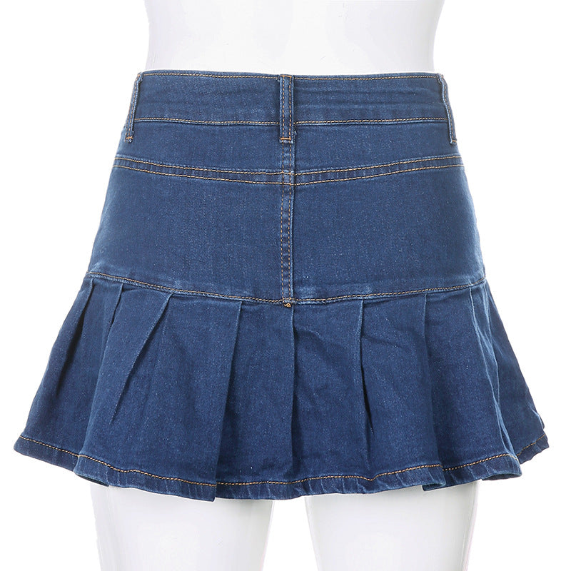 Denim A-Line Mini Skirt