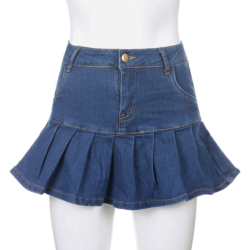 Denim A-Line Mini Skirt