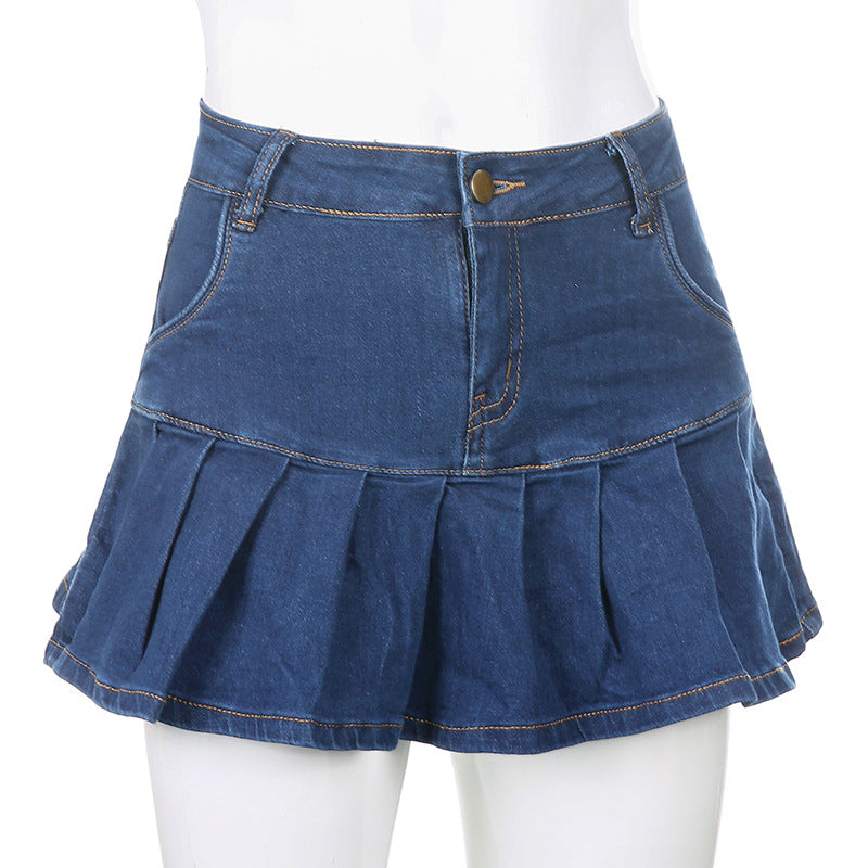 Denim A-Line Mini Skirt