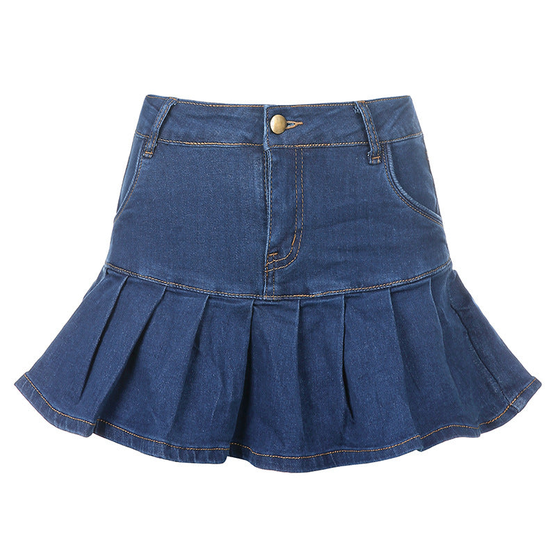 Denim A-Line Mini Skirt