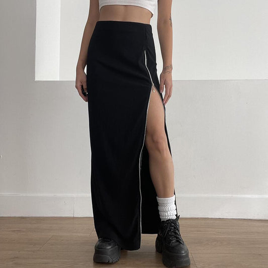 Zip Midi Skirt