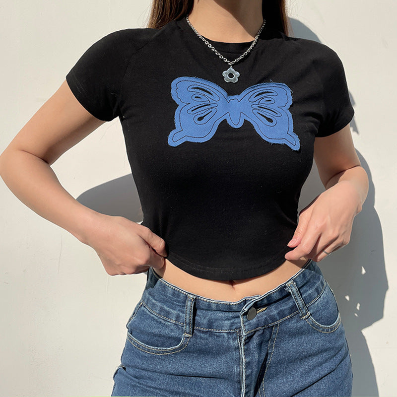 Butterfly Patch Crop Top