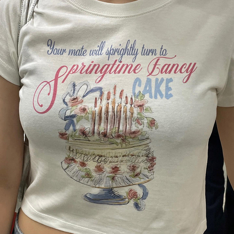 Cake Short Sleeve Crop T-Shirt