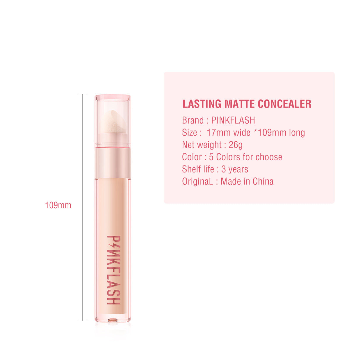 PINKFLASH - Lasting Matte Concealer - 5 Colors