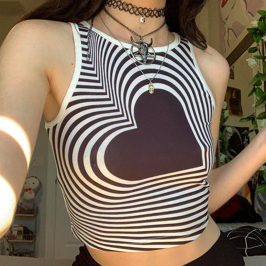 Heart Print Tank Top