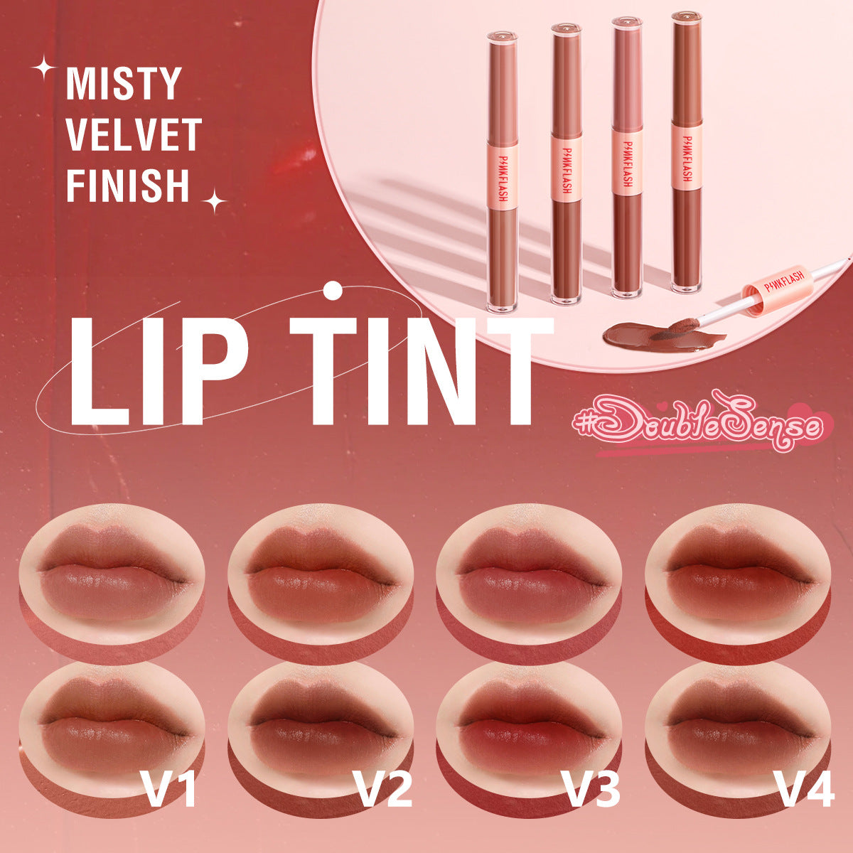 PINKFLASH - 2 in 1 Misty Velvet Lip Tint - 14 Colors