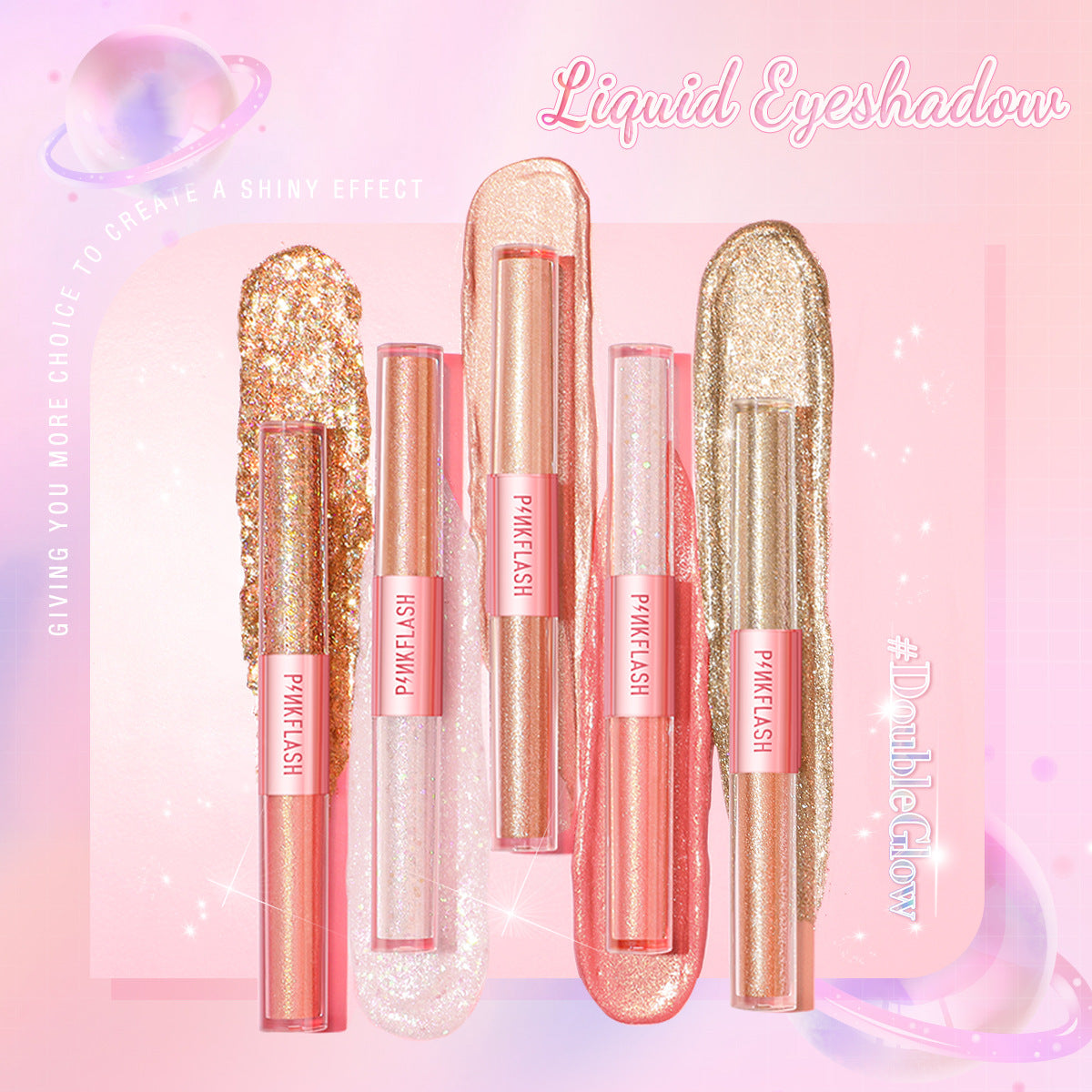 PINKFLASH - 2 in 1 Glow Liquid Eyeshadow - 5 Colors