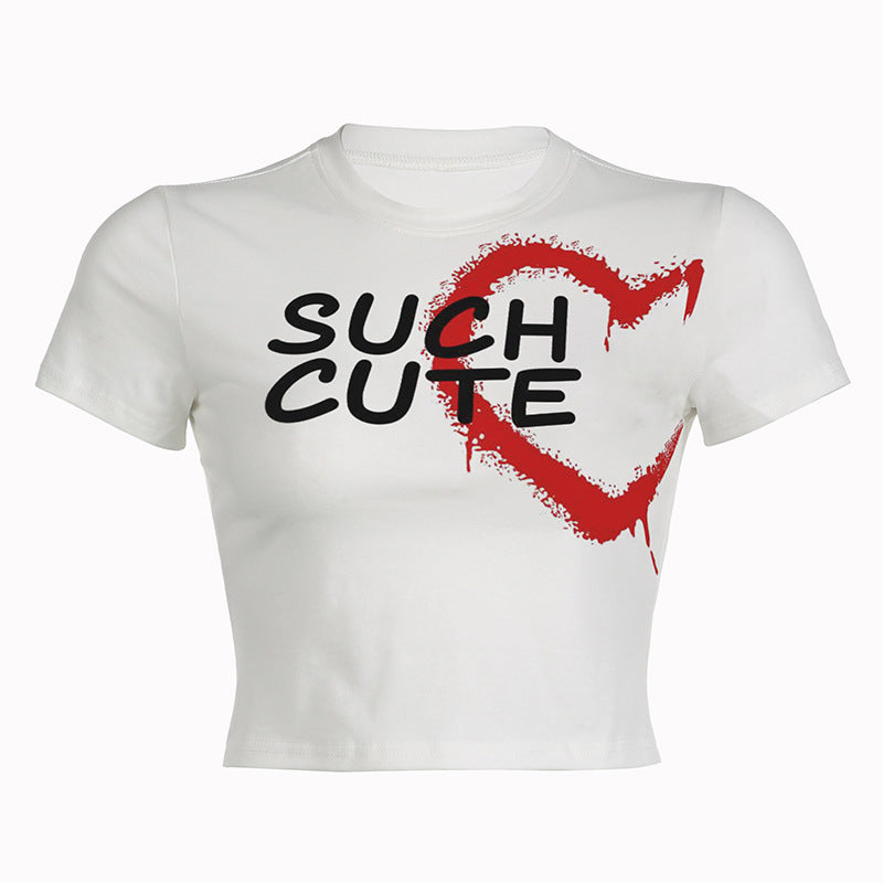 Heart Letter Short Sleeve T-Shirt