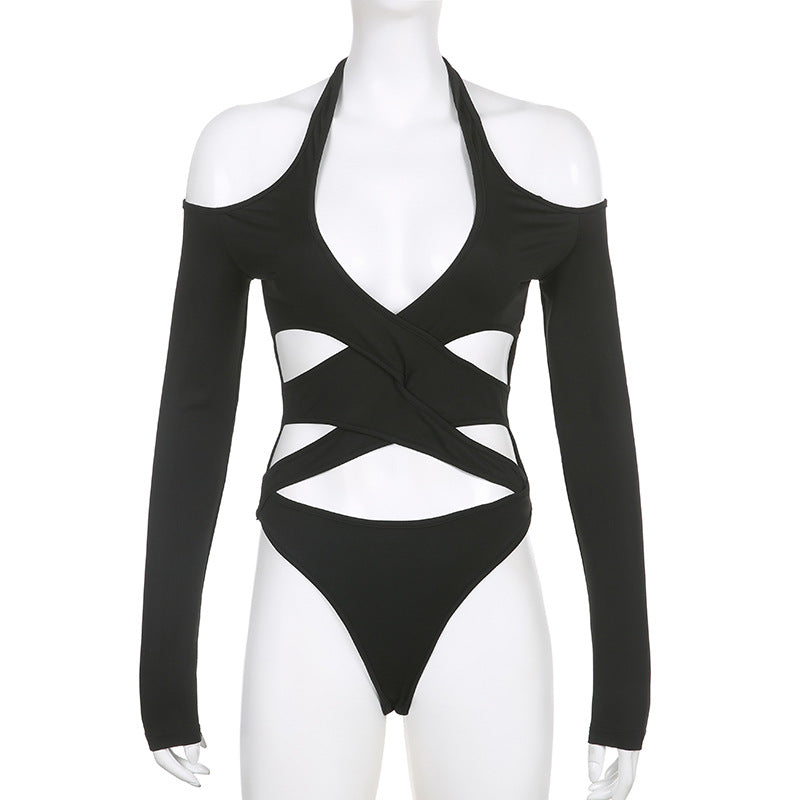 Long Sleeve Halter Bodysuit