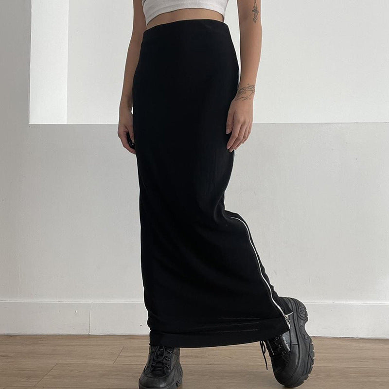 Zip Midi Skirt