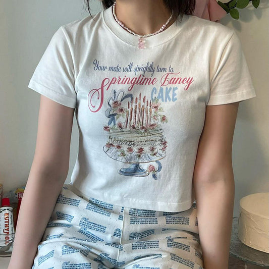 Cake Short Sleeve Crop T-Shirt