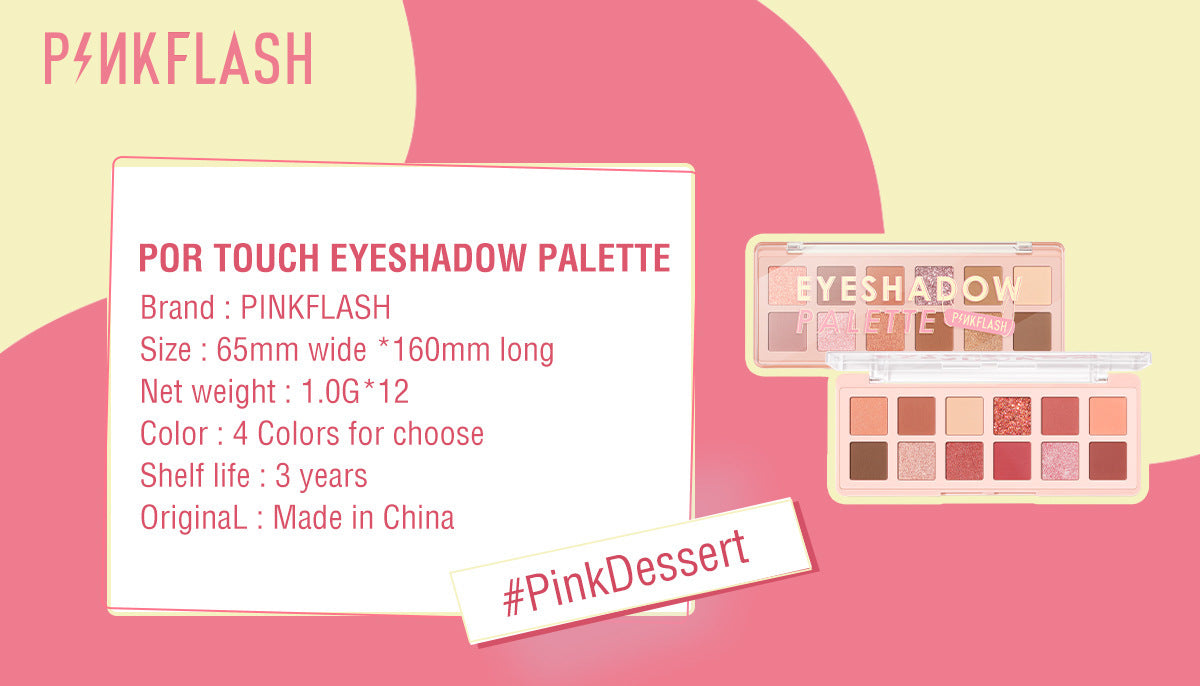 PINKFLASH - 12 Shades Eyeshadow Palette - 4 Colors