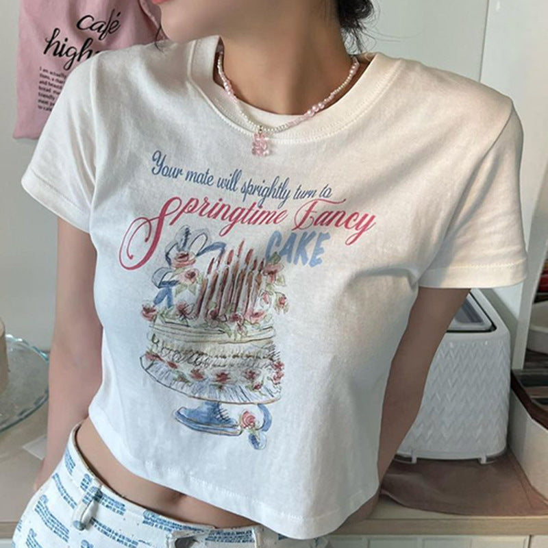 Cake Short Sleeve Crop T-Shirt