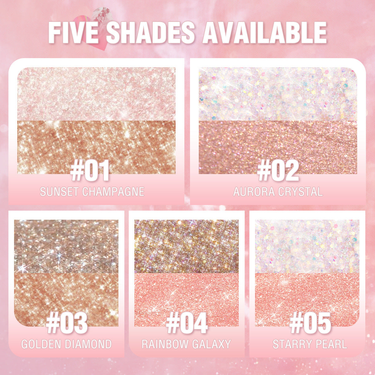 PINKFLASH - 2 in 1 Glow Liquid Eyeshadow - 5 Colors