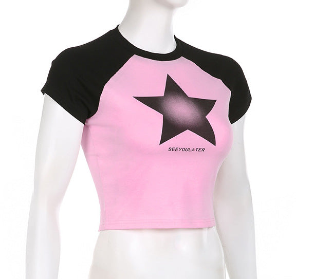 Star Short Sleeve Crop T-Shirt