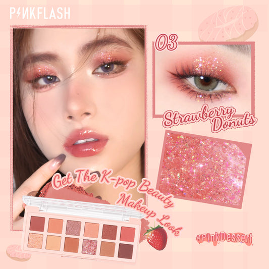 PINKFLASH - 12 Shades Eyeshadow Palette - 4 Colors