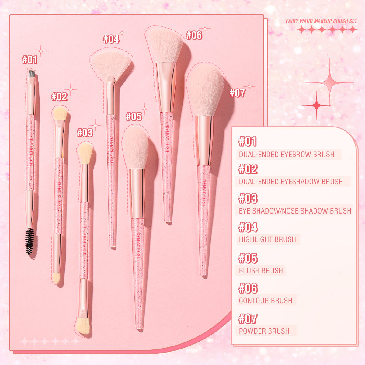 PINKFLASH - MakeUp Brush (7 Types)