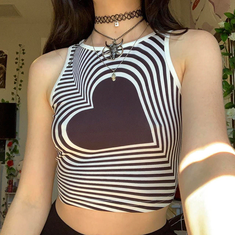 Heart Print Tank Top