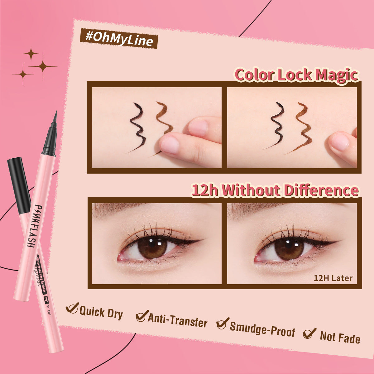 PINKFLASH - Waterproof Eyeliner - 2 Colors