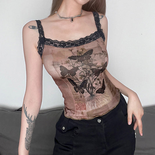 Butterfly Lace Cami Top