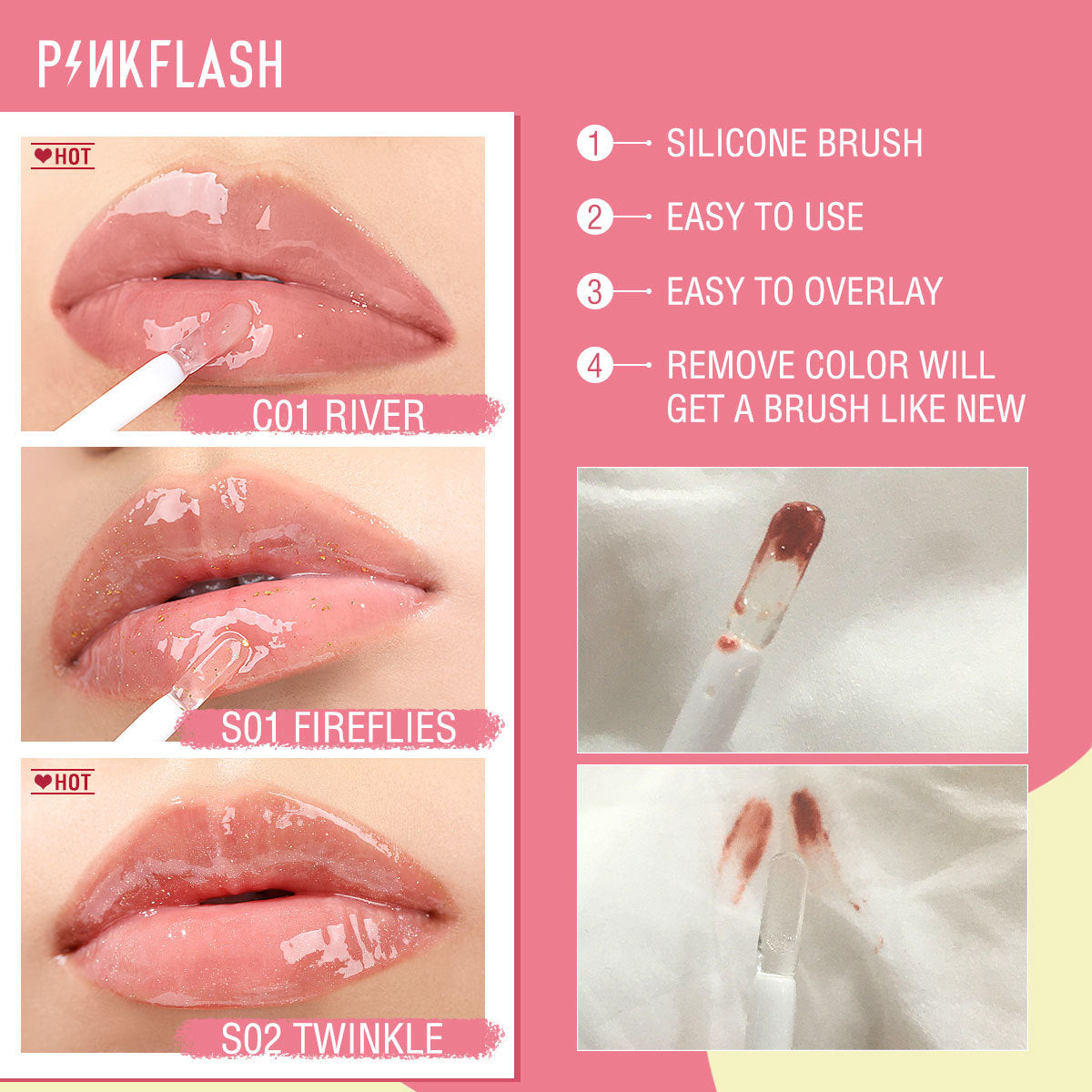 PINKFLASH - Ever Glossy Moist Lipgloss - 11 Colors