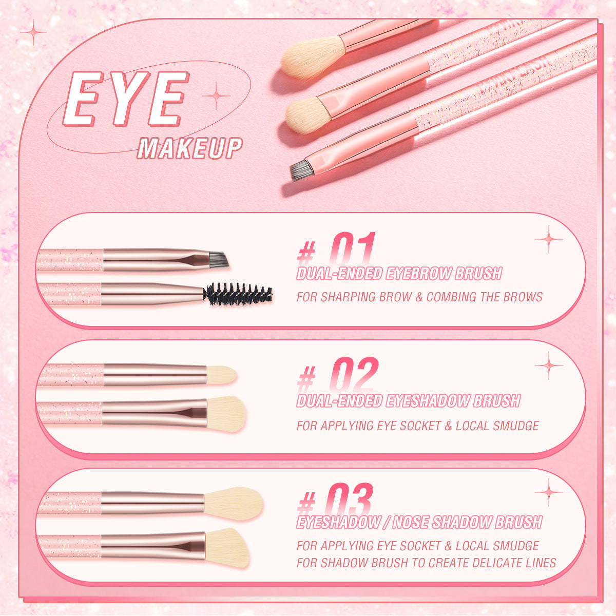 PINKFLASH - MakeUp Brush (7 Types)