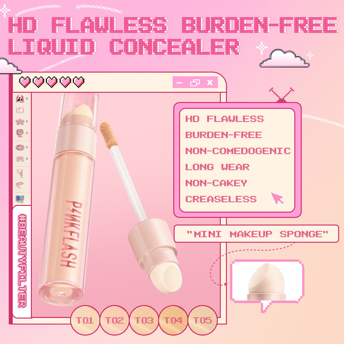 PINKFLASH - Lasting Matte Concealer - 5 Colors