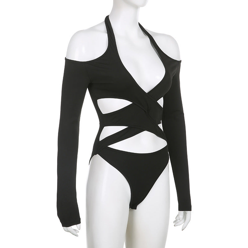 Long Sleeve Halter Bodysuit