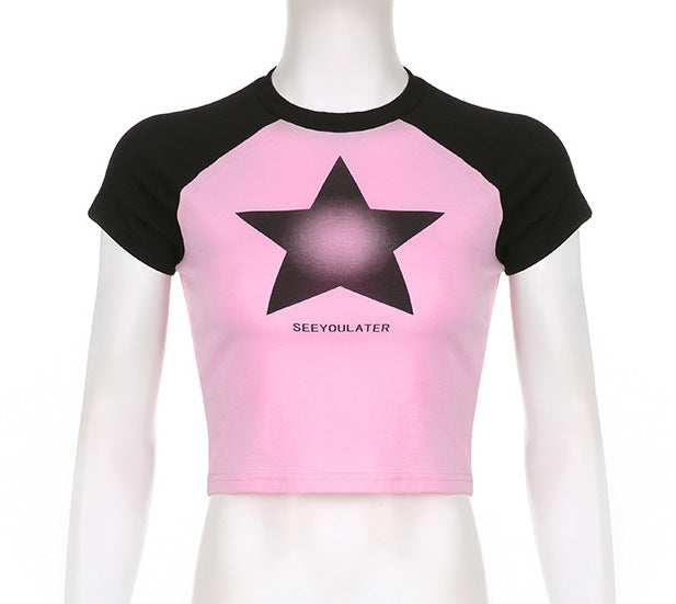 Star Short Sleeve Crop T-Shirt