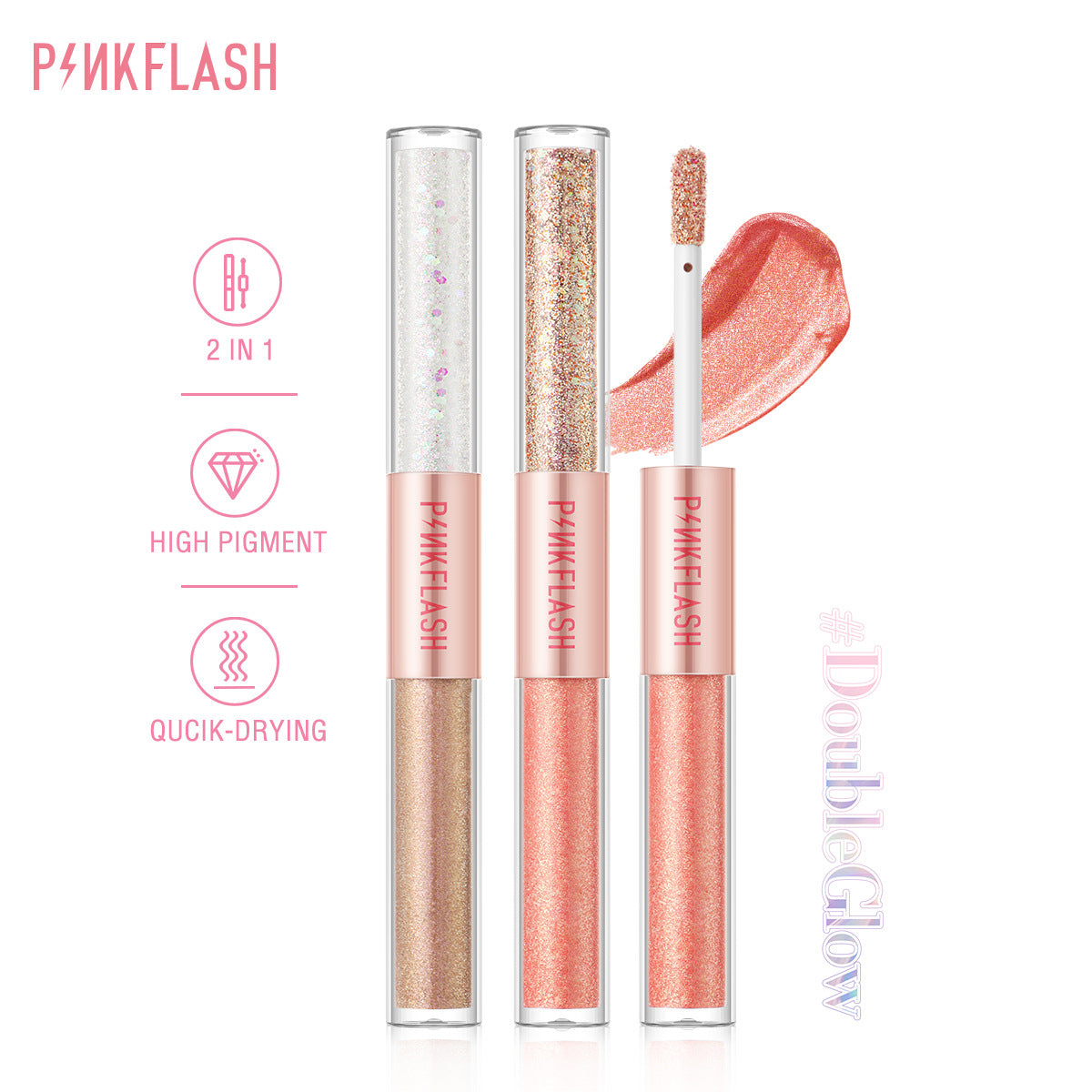 PINKFLASH - 2 in 1 Glow Liquid Eyeshadow - 5 Colors