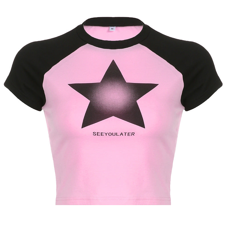 Star Short Sleeve Crop T-Shirt