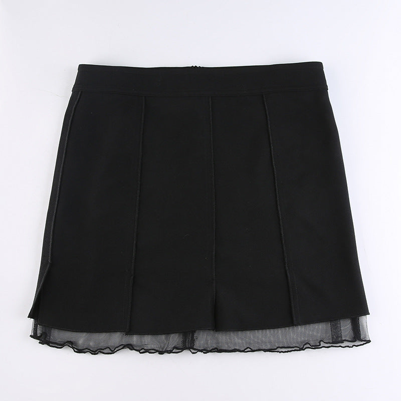 Mesh Panel Mini Skirt