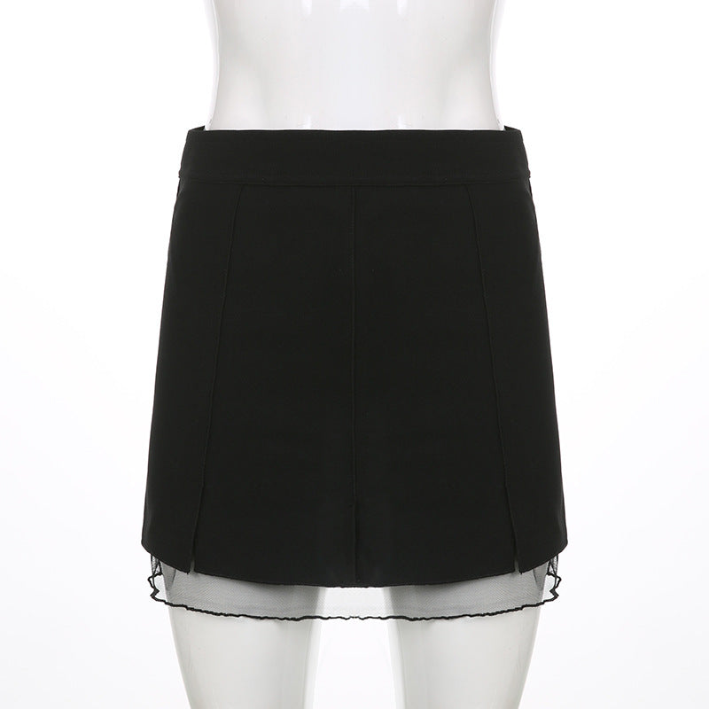 Mesh Panel Mini Skirt