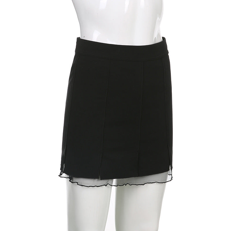 Mesh Panel Mini Skirt