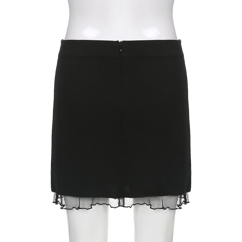 Mesh Panel Mini Skirt